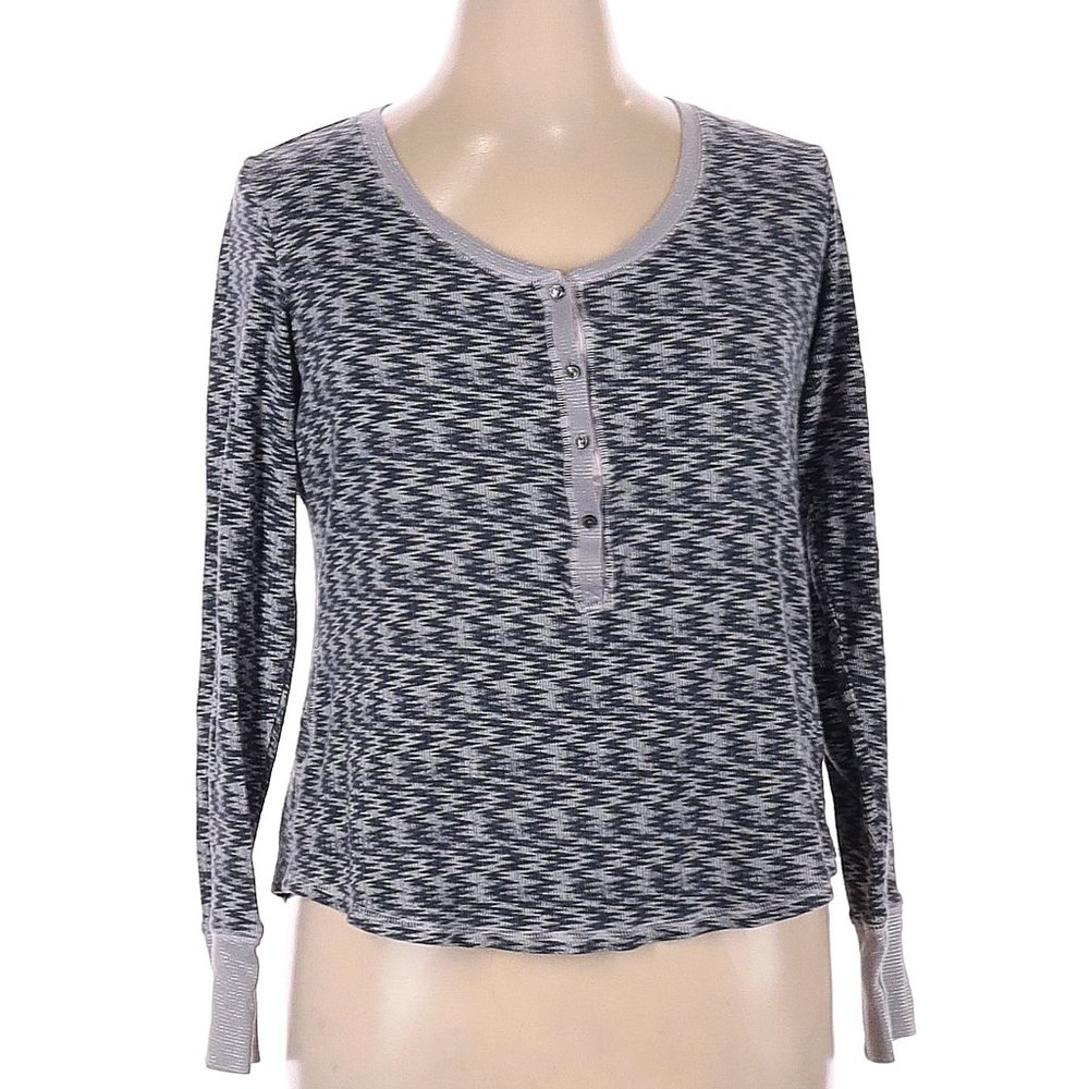 *Victoria's Secret Pink Gray Heather Long Sleeve Henley Top
